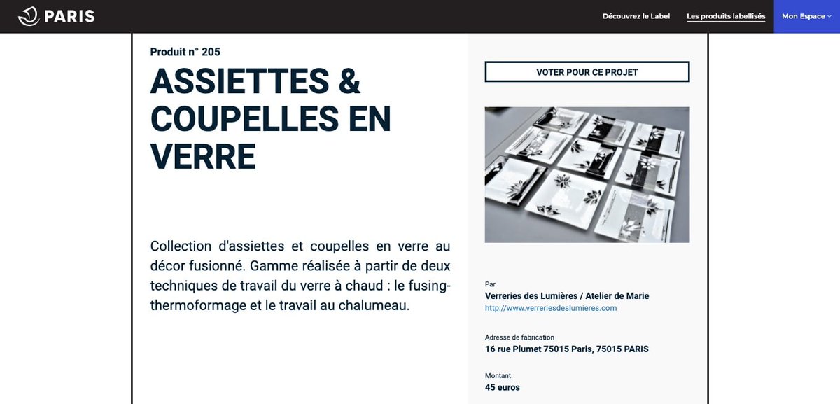 VerreriesdesL's tweet photo. Verreries des Lumières / L'atelier de Marie obtient le LABEL FABRIQUE à PARIS décerné par La Mairie de Paris.
Le label valorise les produits fabriqués à Paris et démontre l’excellence et la diversité de l’artisanat parisien.
https://t.co/exggkEXWS6... https://t.co/q87nO4ZQbn