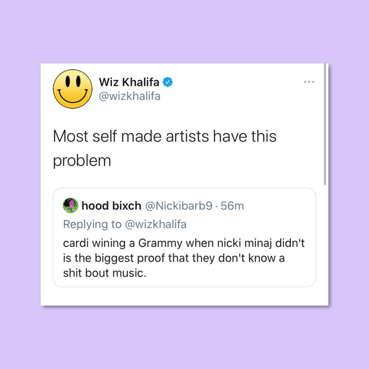 Cardi B responds to Wiz Khalifa replying to a tweet shading her 