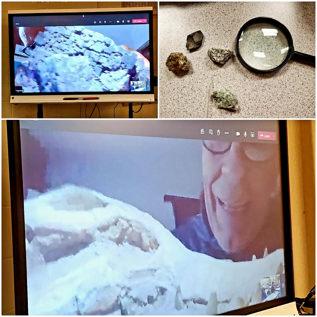 Some of our Grade 3/4 students had a virtual visit with a geologist today. Students were excited to learn from Mr. G and asked excellent questions.