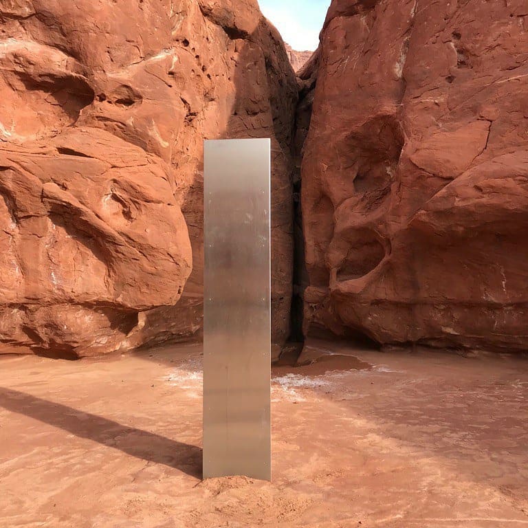 Complex's tweet photo. Officials discover strange metal monolith in remote part of Utah desert. 

More: https://t.co/hVgKJAtvP5 https://t.co/jC3m2T7sZN