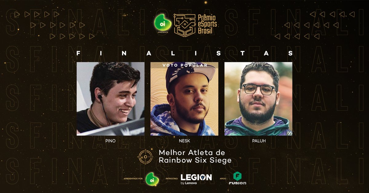 premioesportsbr's tweet photo. A fase de preparação já passou, agora é a hora de agir! Os finalistas de Melhor Atleta de Rainbow Six ficou entre @pinoR6S, @neskwga e @Paluh_r6! https://t.co/r3ugHN5Gd1