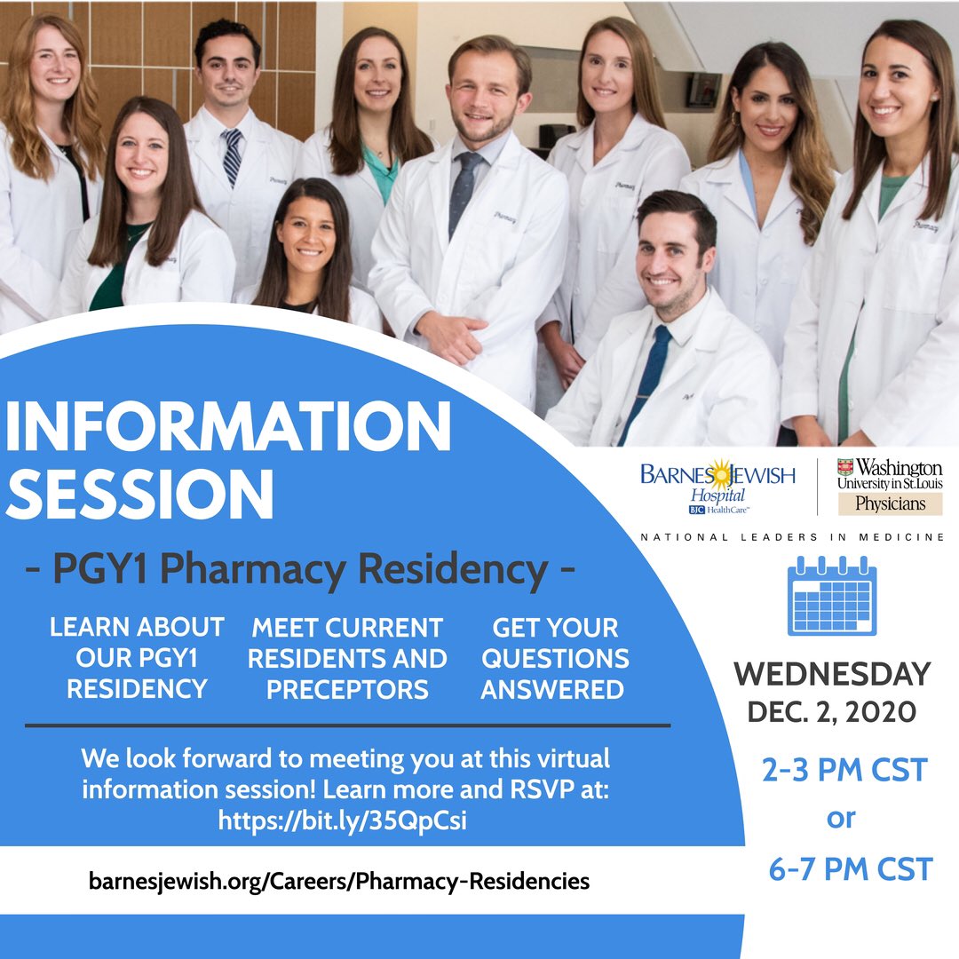 #TwitteRx please share with candidates: Check out the great PGY-1 Pharmacy Residency program at Barnes-Jewish Hospital from a slightly biased alum and preceptor 😆