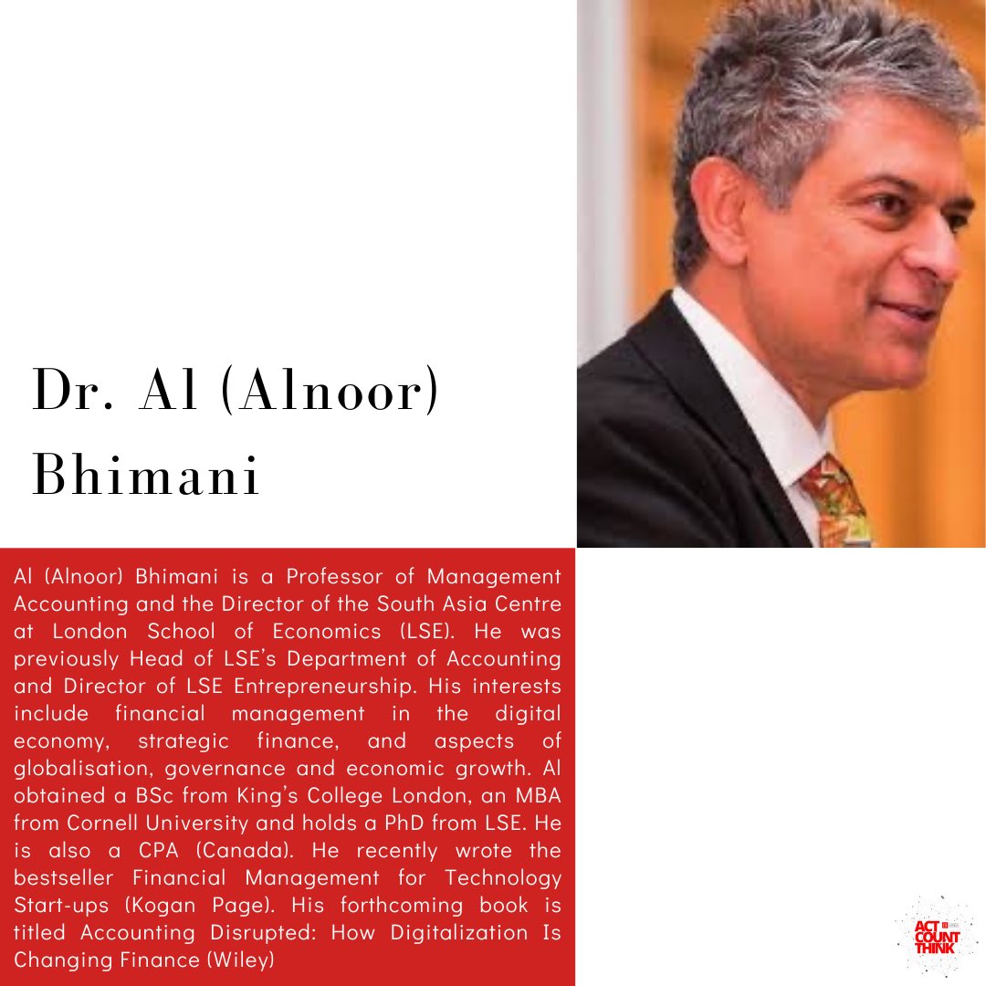 lse_act's tweet photo. Introducing the guest speaker for the second episode (to be published this Friday!), Dr. Al (Anoor) Bhimani!

#actcountthink #lse #lseaccounting #lsepodcast #partoflse #londonschoolofeconomicsandpoliticalscience #accounting #podcast #accountingandfinance https://t.co/F4uttPYRKM