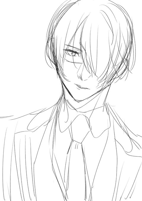 ラフと黒シャツ差分 