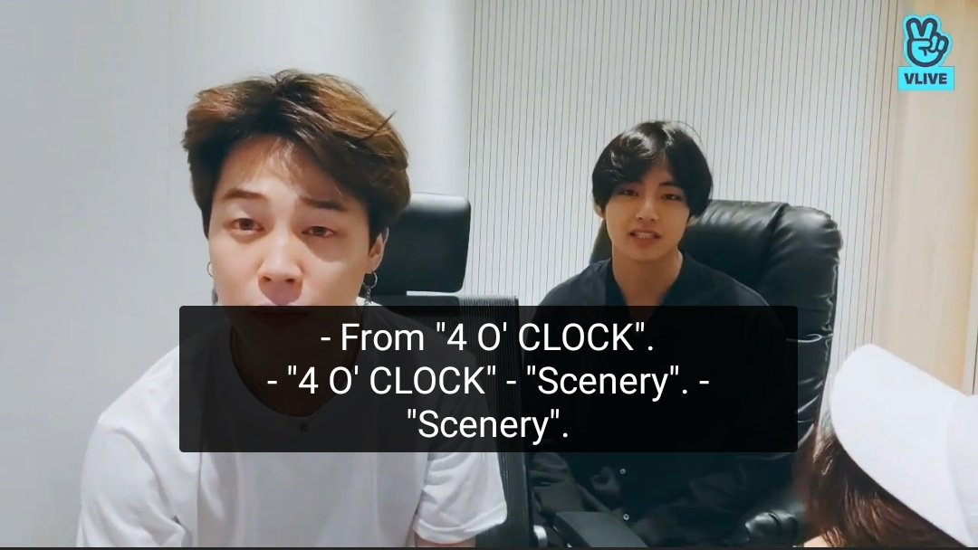 : from 4 o'clock, scenery, and winter bear you can see you've improved a lot... This vminhope vlive was so sweet. Both jm and hobi were praising the song and how hard Tae worked since he directed the MV to winter bear in addditon to writing the song 