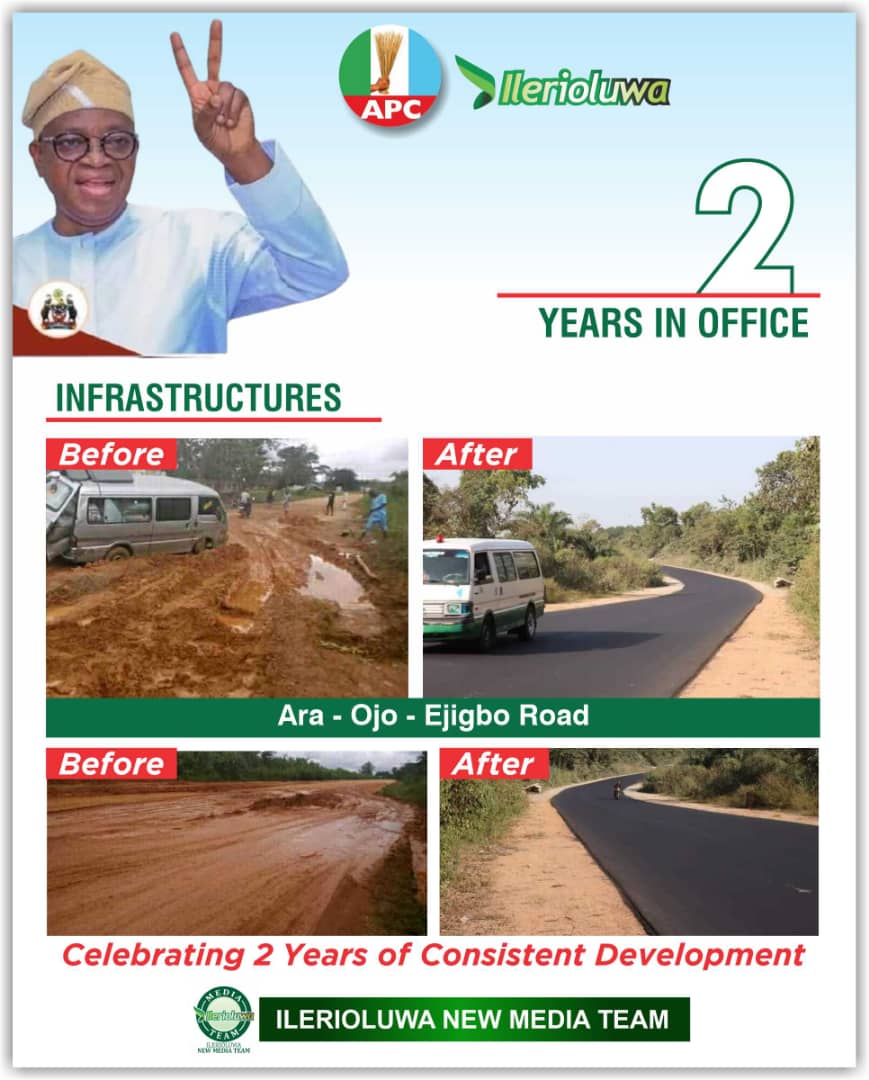 UtilityOpeyemi's tweet photo. Celebrating 2 Years in Office of Governor Adegboyega Oyetola led administration in Osun State.
Ara-Ojo-Ejigbo road - Before & After*
#oyetola2yearsinoffice
#2ndYearAnniversary
#INMT
#Ilerioluwa
#ForAGreaterOsun https://t.co/hUB50WBFtZ