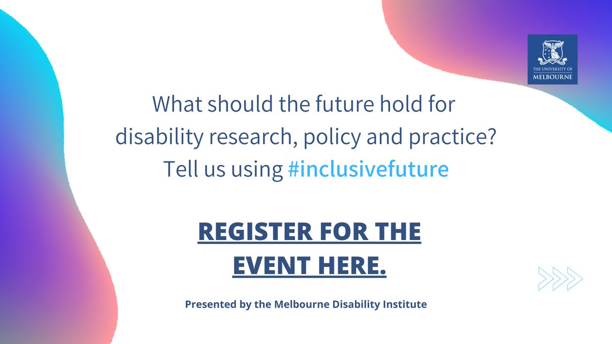 Melbourne Disability Institute (@mdi_unimelb) on Twitter photo One week to go! Join <a href="/Jordonsteele/">Jordon Steele</a> <a href="/ellenffb/">Ellen Fraser-Barbour</a> @ScottTheHolWrld and <a href="/Jen_Hargrave/">Jen Hargrave</a> to talk about the future of #disability #research, policy & practice. Tell us your hope for an #inclusivefuture and we'll share & discuss during the event! #IDPWD Register: go.unimelb.edu.au/s5ni One week to go! Join <a href="/Jordonsteele/">Jordon Steele</a> <a href="/ellenffb/">Ellen Fraser-Barbour</a> @ScottTheHolWrld and <a href="/Jen_Hargrave/">Jen Hargrave</a> to talk about the future of #disability #research, policy & practice. Tell us your hope for an #inclusivefuture and we'll share & discuss during the event! #IDPWD Register: go.unimelb.edu.au/s5ni