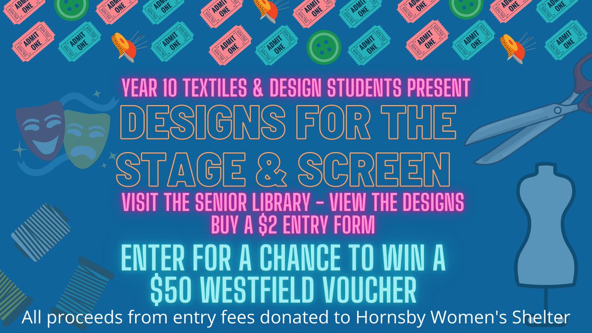 Visit the Senior Library to view amazing costume designs created by our talented Year 10 Textile & Design students. Even better, use the clues provided to enter our competition. See poster below for details. #wearebarker
