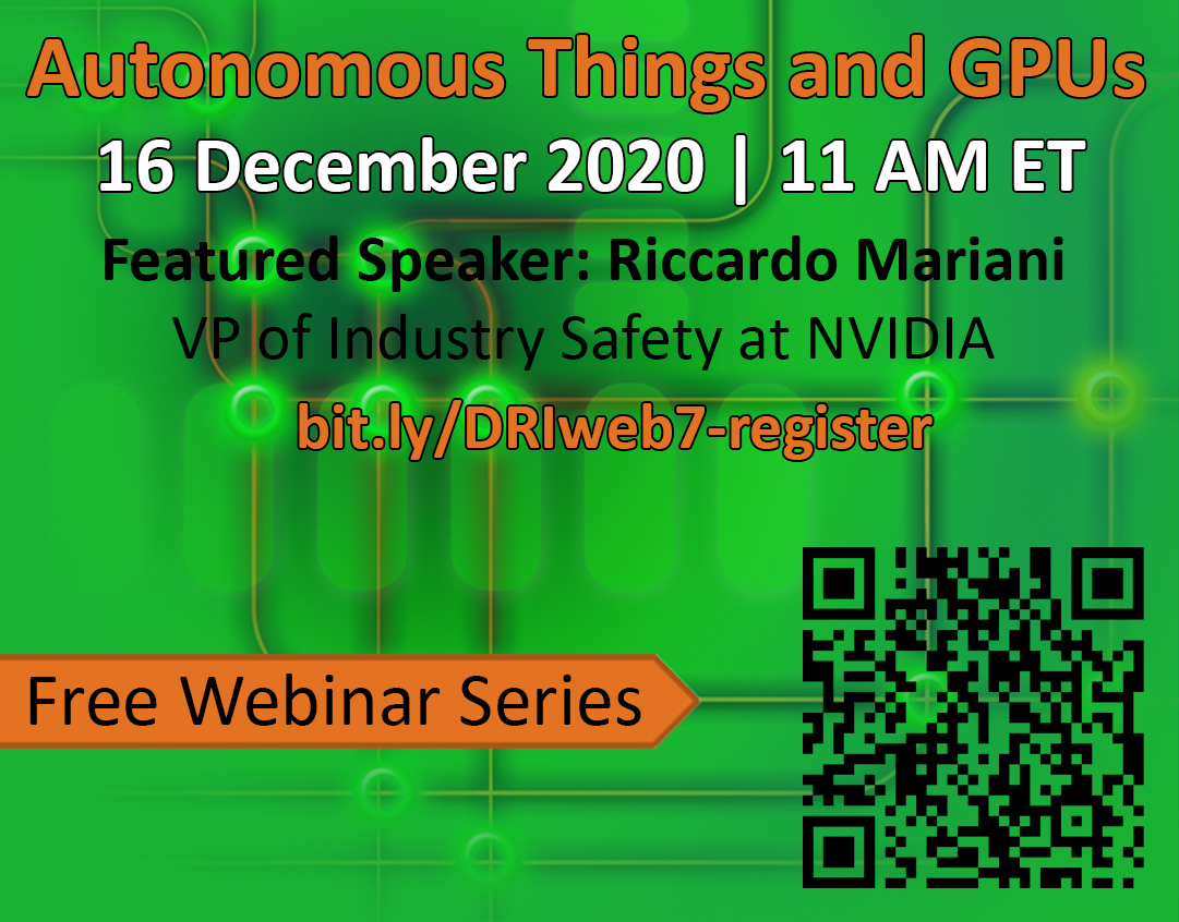 JBernicker's tweet photo. Discover how #GPUs contribute to #autonomousvehicles, #AugmentedReality (#AR) interfaces, and other technologies from Riccardo Mariani, the VP of Industry Safety at NVIDIA, during the free live #webinar provided by #IEEE #DigitalReality. Learn more at https://t.co/ZohrpSieWv https://t.co/4LbWUdnh8f