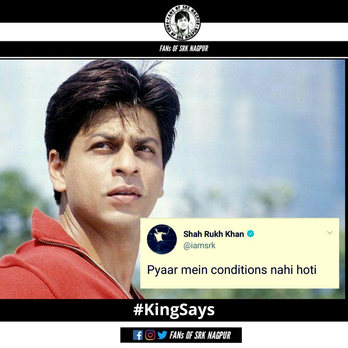Fansofsrknagpur's tweet photo. When Fan Asked to @iamsrk
About Love. Here is Answer of Our King Khan.
#ShahRukhKhan #SRK #srk55 #SRKPictureTreasure https://t.co/Kvi4NhAAFC