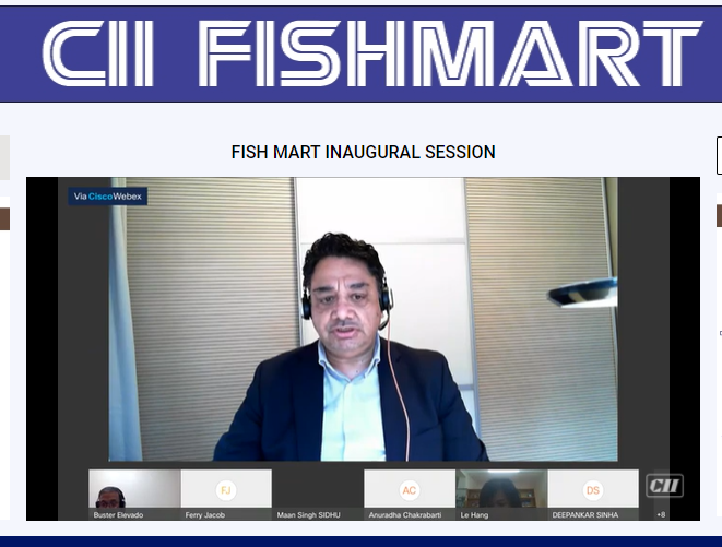 AQUASTAR_NEWS's tweet photo. During the inaugural session of FISHMART by CII, Mr. Maan Singh shared about Innovation Norway and many more details on the opportunities of Collaborative work in the value chain and especially in Blue Economy, Fisheries mgmt and Aquaculture.
#norwayinindia #fishmart https://t.co/ZYAKupmnp5