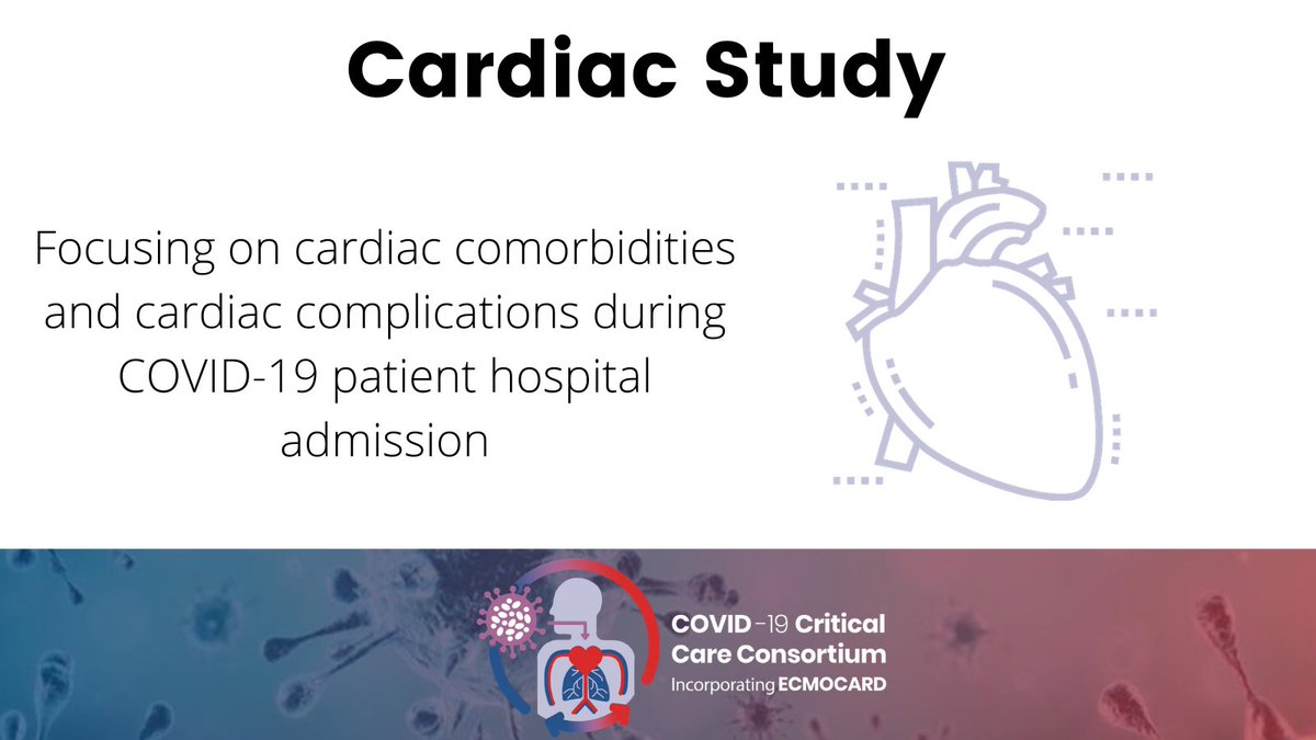COVIDcritical's tweet image. Second up in #substudy highlight week is the Cardiac Study! Focusing on #cardiac comorbidities and cardiac complications during the hospital admission for #COVID19 patients, you can join the study now! Ecmocard@health.qld.gov.au @TheRakeshArora @DrGilesPeek @CCRG