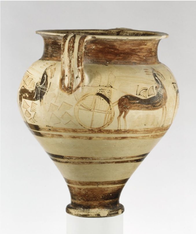 JimmyHeidt9's tweet photo. #CLST6 For this #FinalLookCloser thread, I chose to look at the Terracotta chariot krater after going back to the #LookCloser2 library. Out of all the artifacts we have looked at, I chose this because I was fascinated most by its deep-bodied kraters and complex pictorial scenes. https://t.co/zMFnhghZzP
