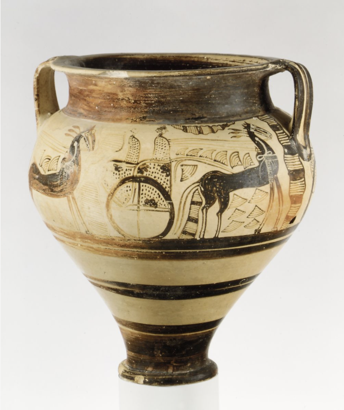 JimmyHeidt9's tweet photo. #CLST6 For this #FinalLookCloser thread, I chose to look at the Terracotta chariot krater after going back to the #LookCloser2 library. Out of all the artifacts we have looked at, I chose this because I was fascinated most by its deep-bodied kraters and complex pictorial scenes. https://t.co/zMFnhghZzP