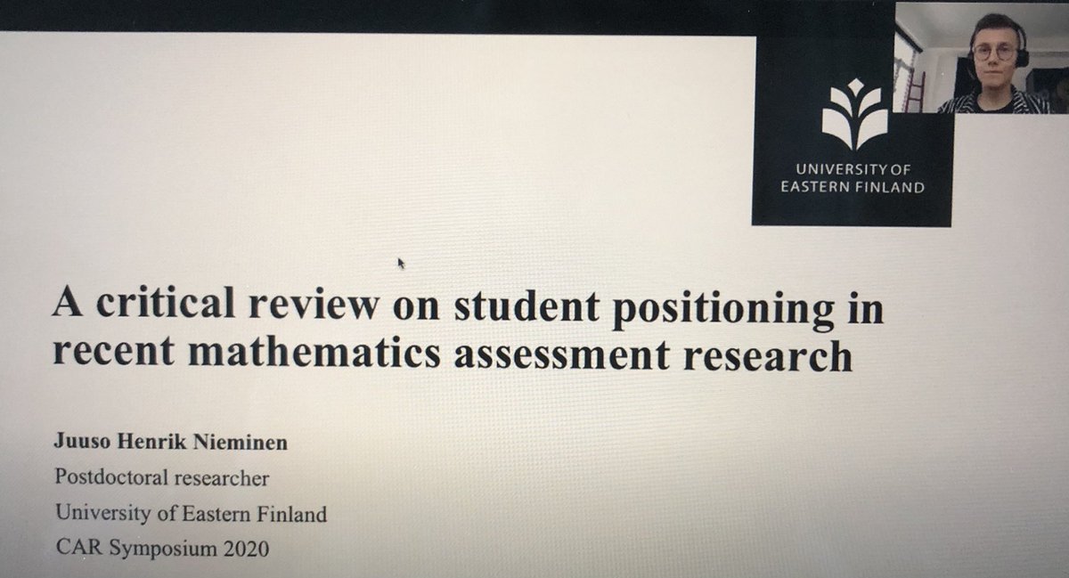 EduScholar007's tweet photo. I really enjoyed listening to @JuusoNieminen speaking about a systematic literature review and posing questions about the role of education research in assessment practices. It made me think about some of these big questions in science education. #CAR2020 https://t.co/b8PSQHLiWp