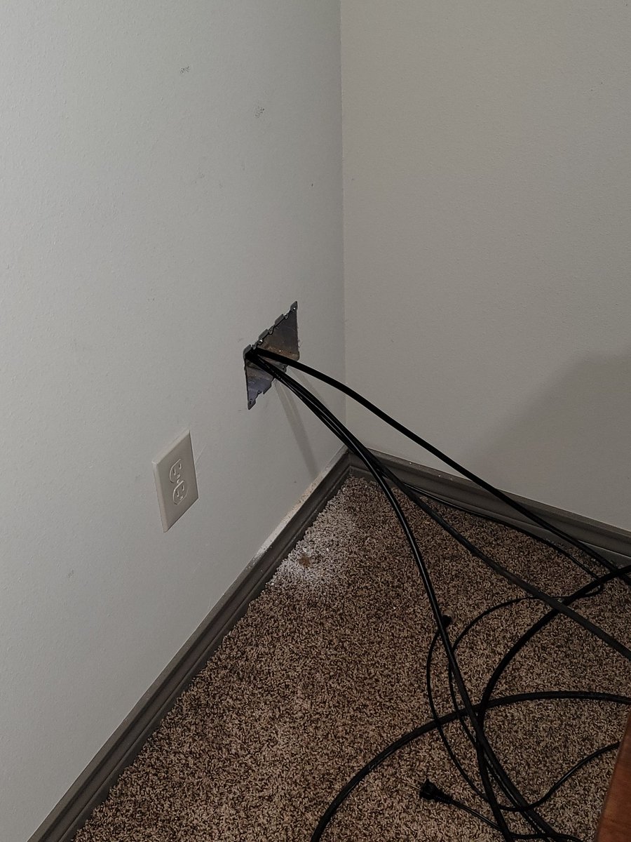 cliff_colvin's tweet photo. No more coax through my window! Now to drill out my face plate and vaccum! When all else fails remove a whole brick. #amateurradio #hamradio #hamproblems https://t.co/WiVDZCODYU