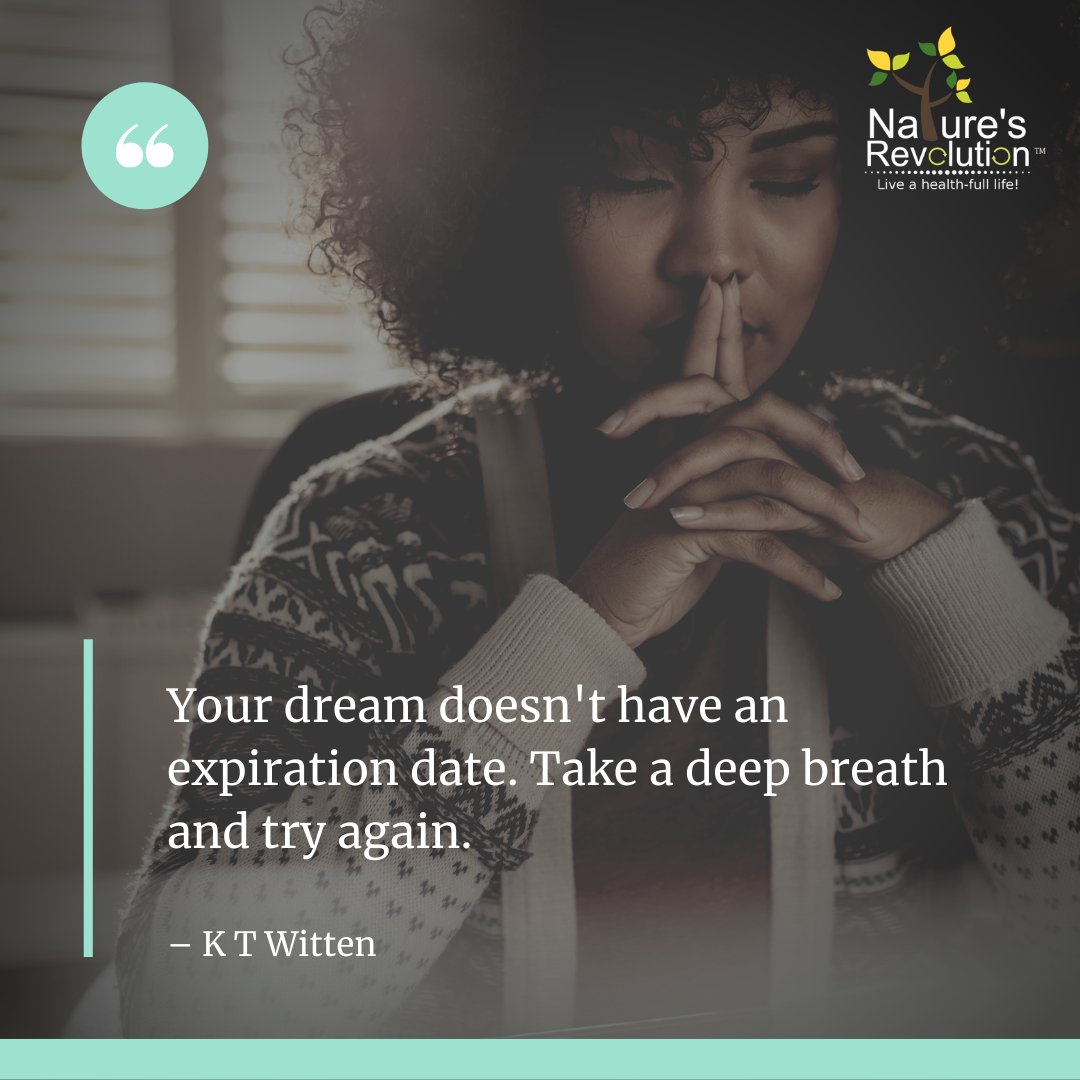Your dream doesn't have an expiration date. Take a deep breath and try again. #health #wellness #nutrition #naturesrevolution⠀#weightloss #healthylifestyle #fitnessmotivation⠀#healthyfood #fitness #workout #diet