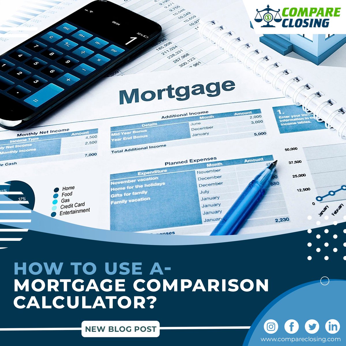 CompareClosing's tweet photo. Our new blog post “How to use a Mortgage comparison calculator?” out.
Click on the link below to learn more about it.
https://t.co/8oPNkkDSOM
#CompareClosing #Blog #MortgageCalculator #MortgageComparison #Mortgage #MortgageLoan #Texas #UnitedStates #Closing #LesserInterest https://t.co/PKs3qQMdxz
