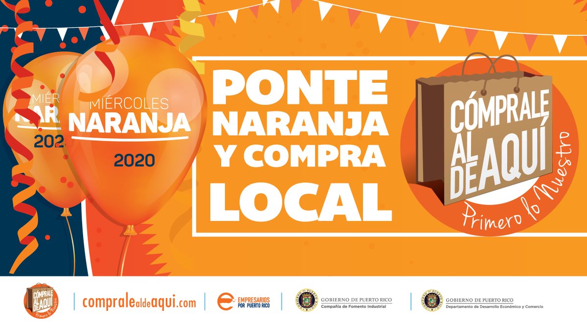¡El DDEC te invita a ser parte del Miércoles Naranja mañana! Aprovecha y haz tus compras con grandes descuentos mientras fortaleces el comercio local. ¡Accede compralealdeaqui.com para que conozca los comercios participantes! #desarrolloPR #MiércolesNaranja