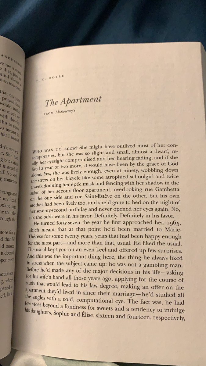 “The Apartment” by T.C. Boyle ( @mcsweeneys) is a deceptively simple story about calculated risk. It made me laugh out loud every damn page.