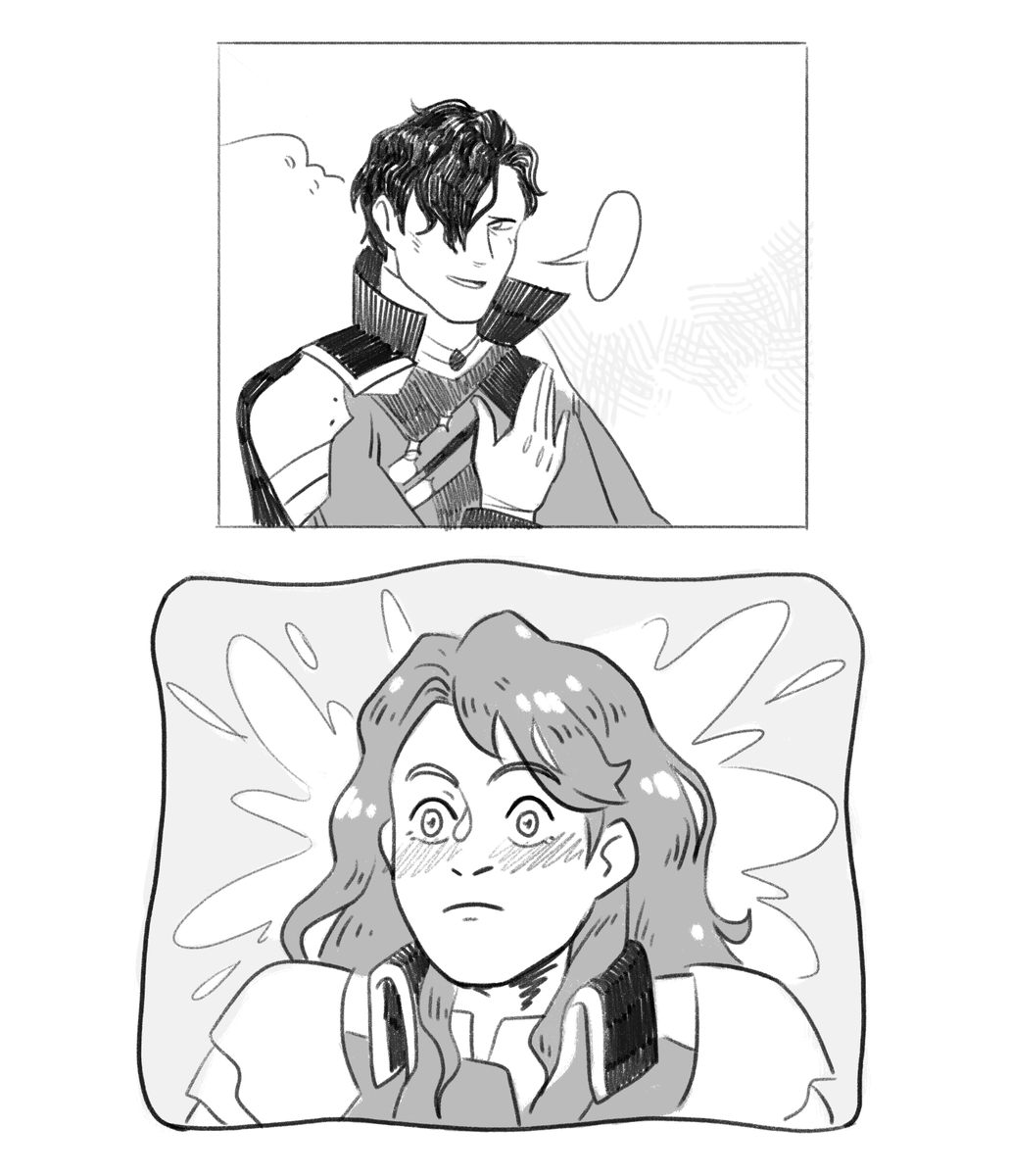 i cant write dialogue but here's a comic! they butt heads sometimes when it comes to the empire but theyre still very much in love #FE3H #ferdibert