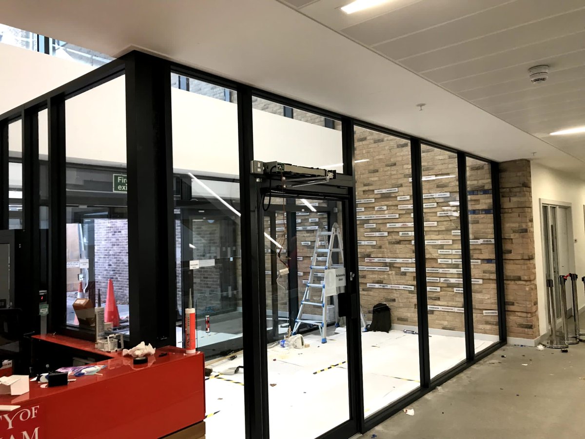 DoorcareLtd's tweet photo. New internal security screen with automatic door at University of Birmingham School. Creating a secure area and protecting the reception staff. https://t.co/BAjuOa0v5G