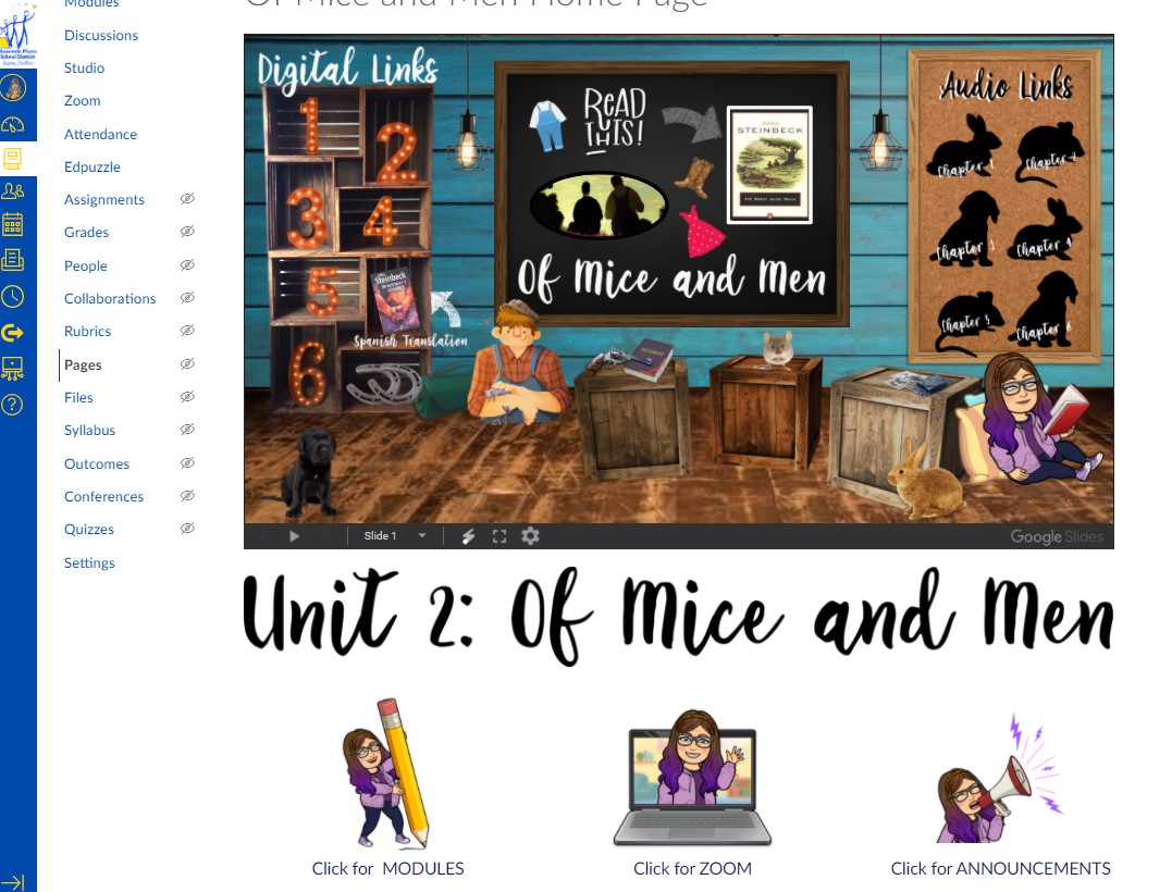 Made a new home page for Of Mice and Men... Yay!