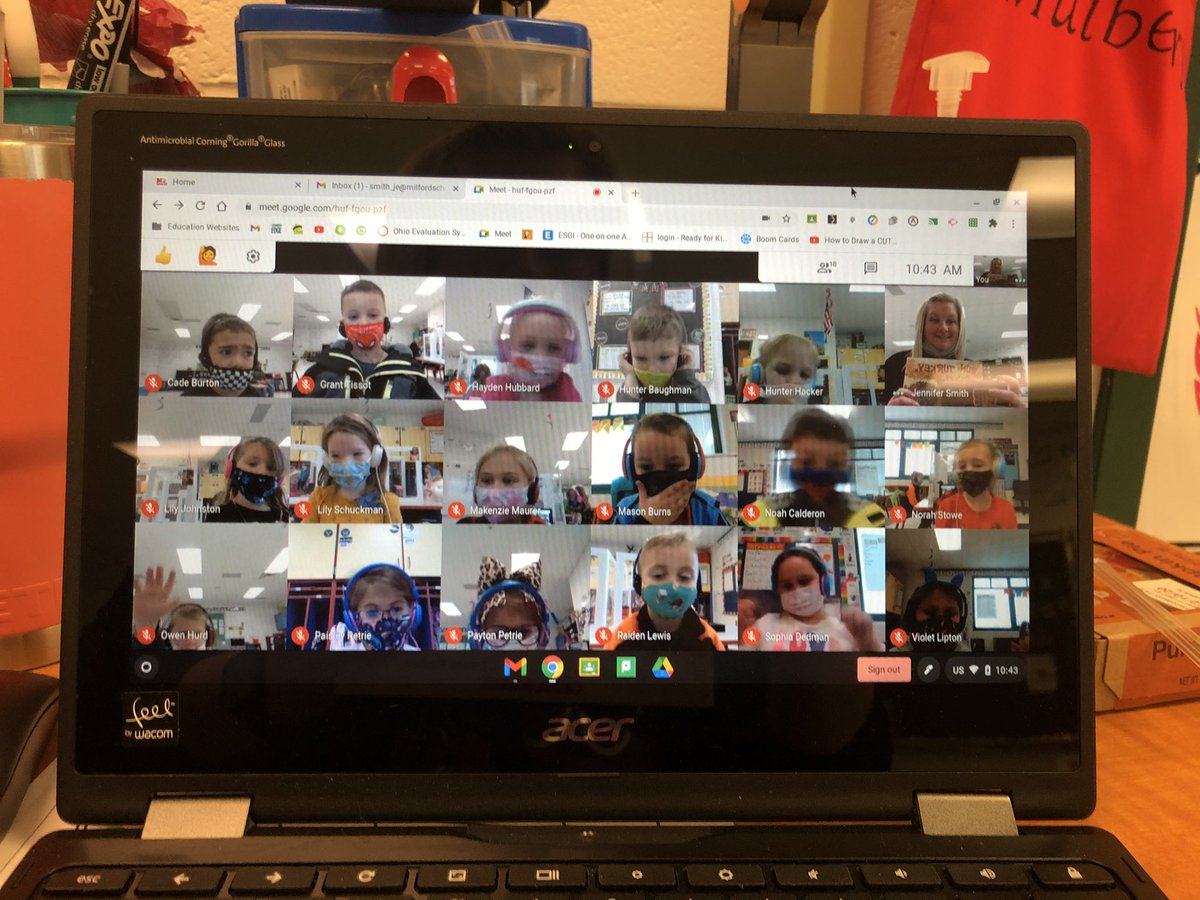 These kindergarteners practiced a google meet while we were together in the classroom. They were awesome and said they loved “computer meetings”! I love their positive attitudes and patience! <a href="/MulberryEagles/">Mulberry Elementary</a> <a href="/MEAEagles/">MilfordEdAssociation</a> <a href="/Milford_Schools/">Milford Schools</a>