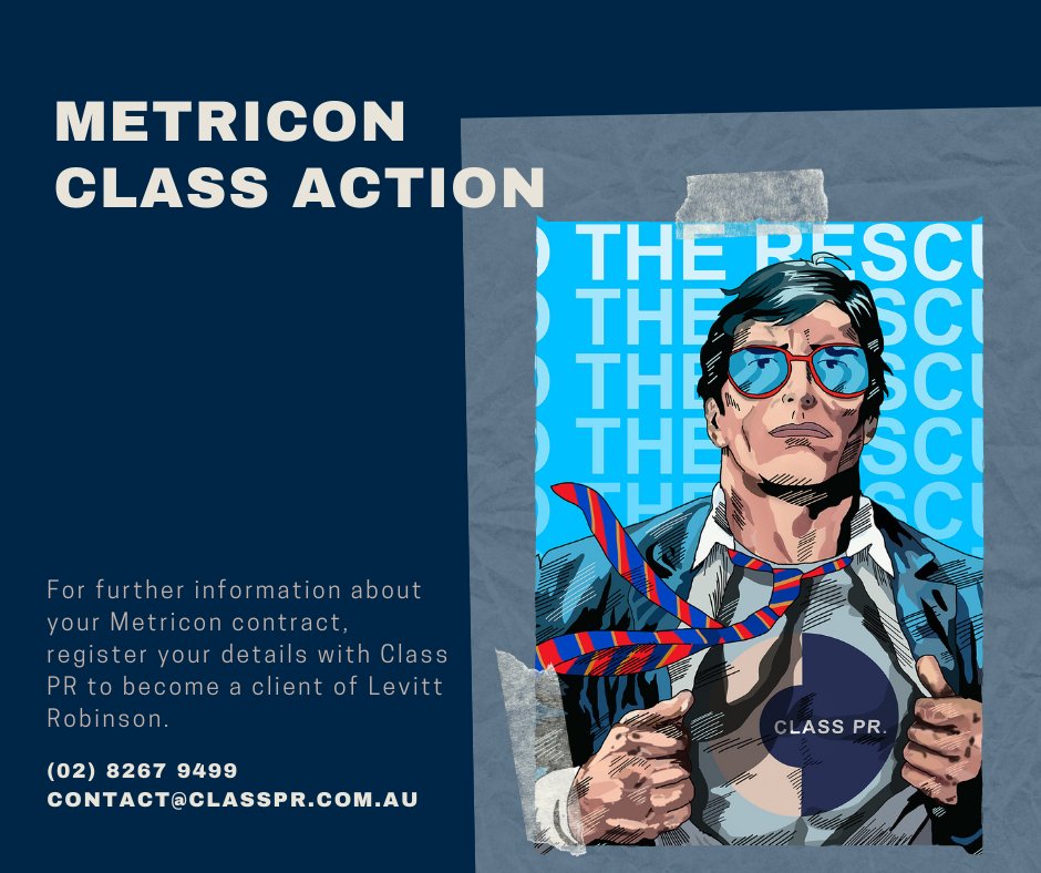 classpr_pr's tweet image. Get in contact with Class PR today to discuss your eligibility in joining the Metricon #classaction and arrange a complimentary conference with a qualified lawyer from @LevittRobinson the law firm running the class action. 
classpr.com.au/metricon/
