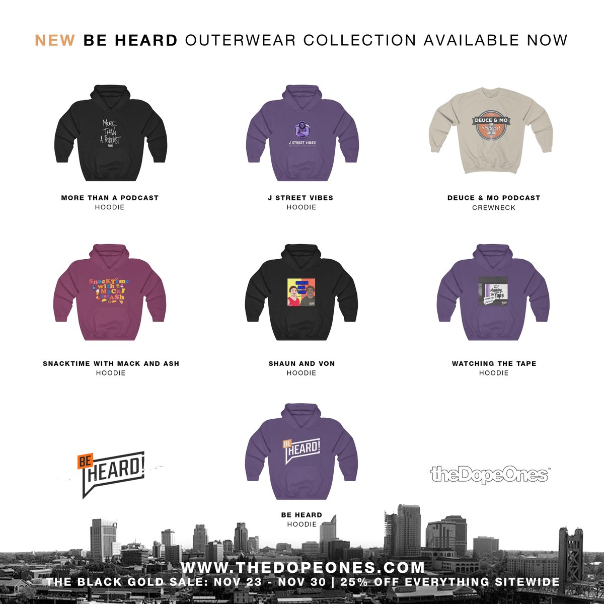 snackcasters's tweet photo. Hey everyone! The @BeHeardPlatform has new hoodies of your favorite podcasts created by @thedopeones_! There's even a Snacktime with Mack and Ash hoodie in three different colors!! Just in time for the holidays too! How convincent!

https://t.co/Rf8fncsg19 https://t.co/kv3vEfwLY4
