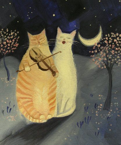 SketchesbyBoze's tweet photo. in another life, perhaps, I am a cat playing a violin while the moon looks on in delight https://t.co/5PVKKJhA0w