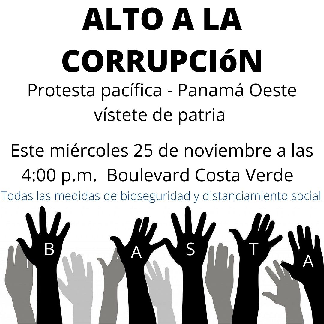 OtroCaminoOeste's tweet photo. 📣Atención Panamá Oeste📣 protesta pacífica, ven y participa, llamado a todos los ciudadanos con única bandera 🇵🇦.
Basta ya de corrupción, exigir es nuestro derecho y deben rendirnos cuentas.
#PanamáOeste #Arraiján #LaChorrera #Capura #Chame #SanCarlos #luchacontracorrupción https://t.co/sUC9JD6sKJ