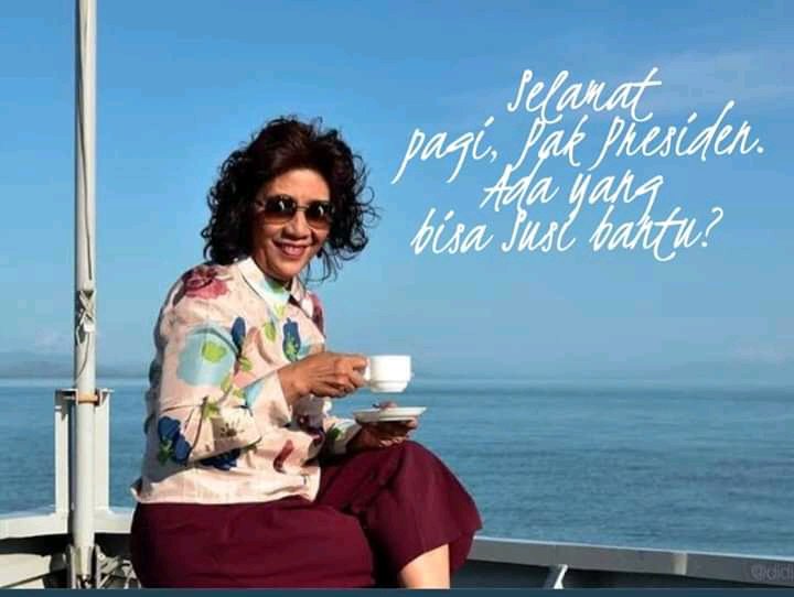 PRYGH77's tweet image. Reaksi Bu Susi setelah tahu berita Menteri KKP hari ini