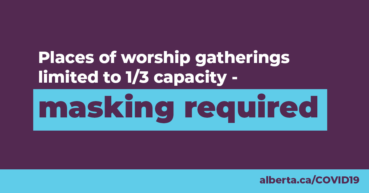 Places of worship will be restricted to 1/3 capacity, and are encouraged to move services online.And for our businesses in the "enhanced" status in Alberta, we will have 3 categories of new measures:ClosedOpen, with restrictions Open, by appointment only