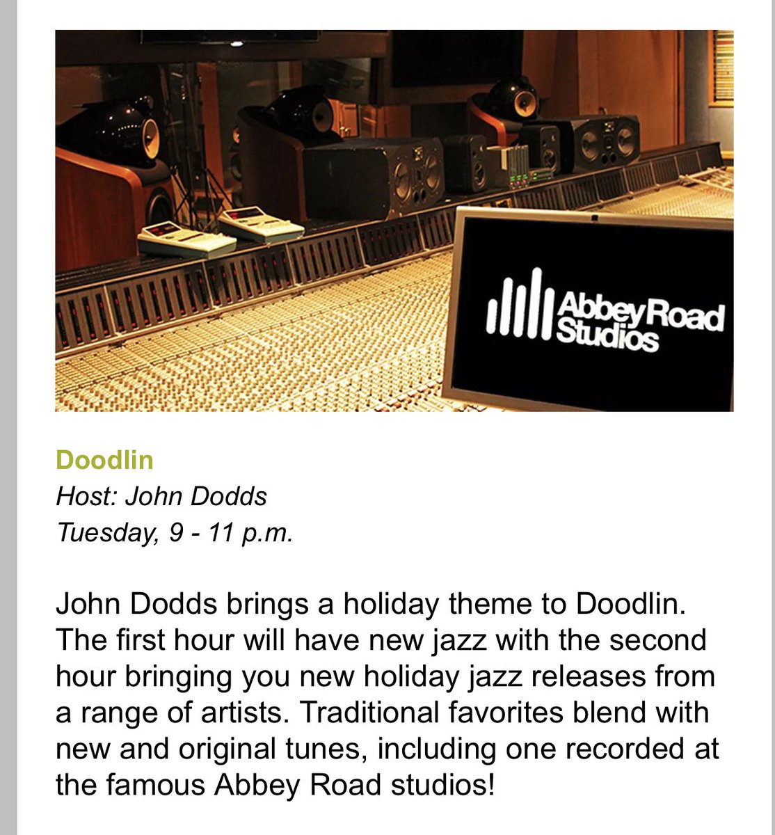 New jazz with a holiday flavor in just under an hour on <a href="/WDIYFM/">WDIY 88.1 FM</a> 88.1 fm and WDIY.org worldwide. Download the WDIY app from the App Store to listen on your phone and access previous jazz shows #jazz #newjazz #holidayjazz