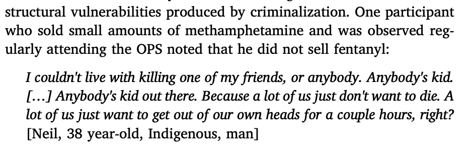 This is a shock to no one who knows/has known a person who sells drugs, but, those who sell drugs aren't abstracted from the community they are embedded in it. Some of the people they sell to are their friends, family members neighbours 12/