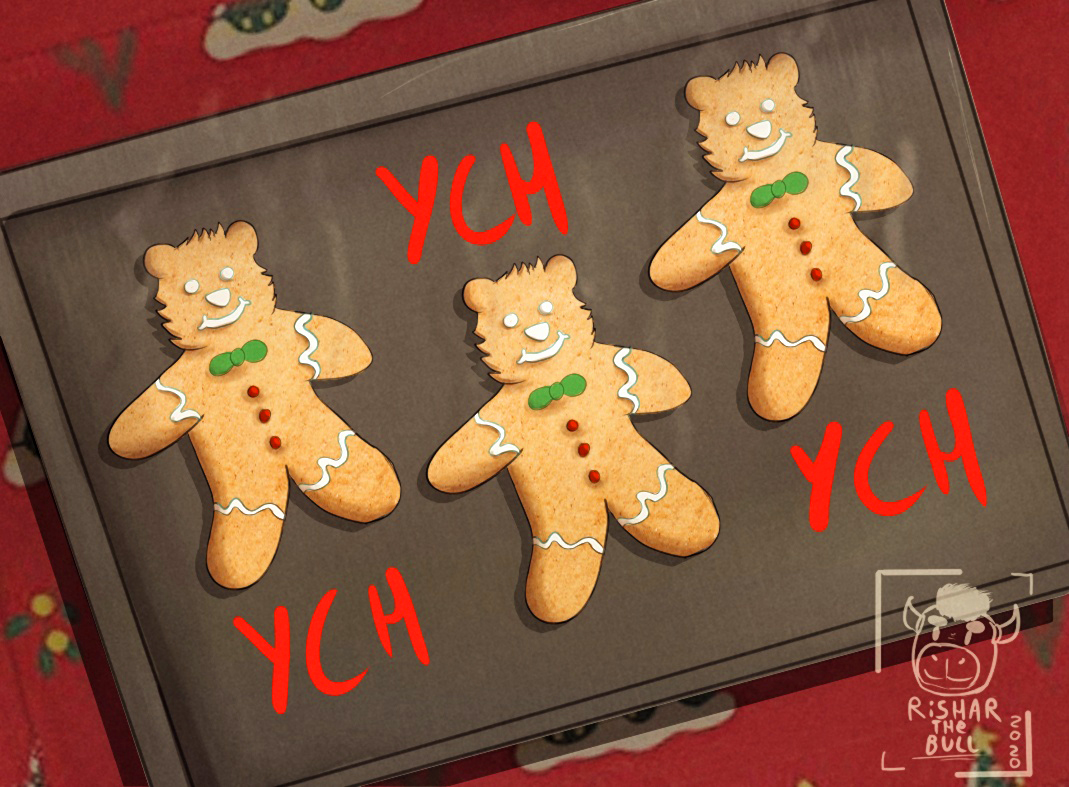 RockoBear's tweet photo. YCH Gingerbread Fursona Cookie (5 slots)

-Every gender is available.
-7,75 USD via Paypal (Commission Included).
-You will get your commission in 2 or 3 days approx.

#commission #YCH #opencommissions #furry #xmas #Christmas2020 #comishes #comish #fursona #furryart 
#furryartist https://t.co/4ZFqKGZtGm