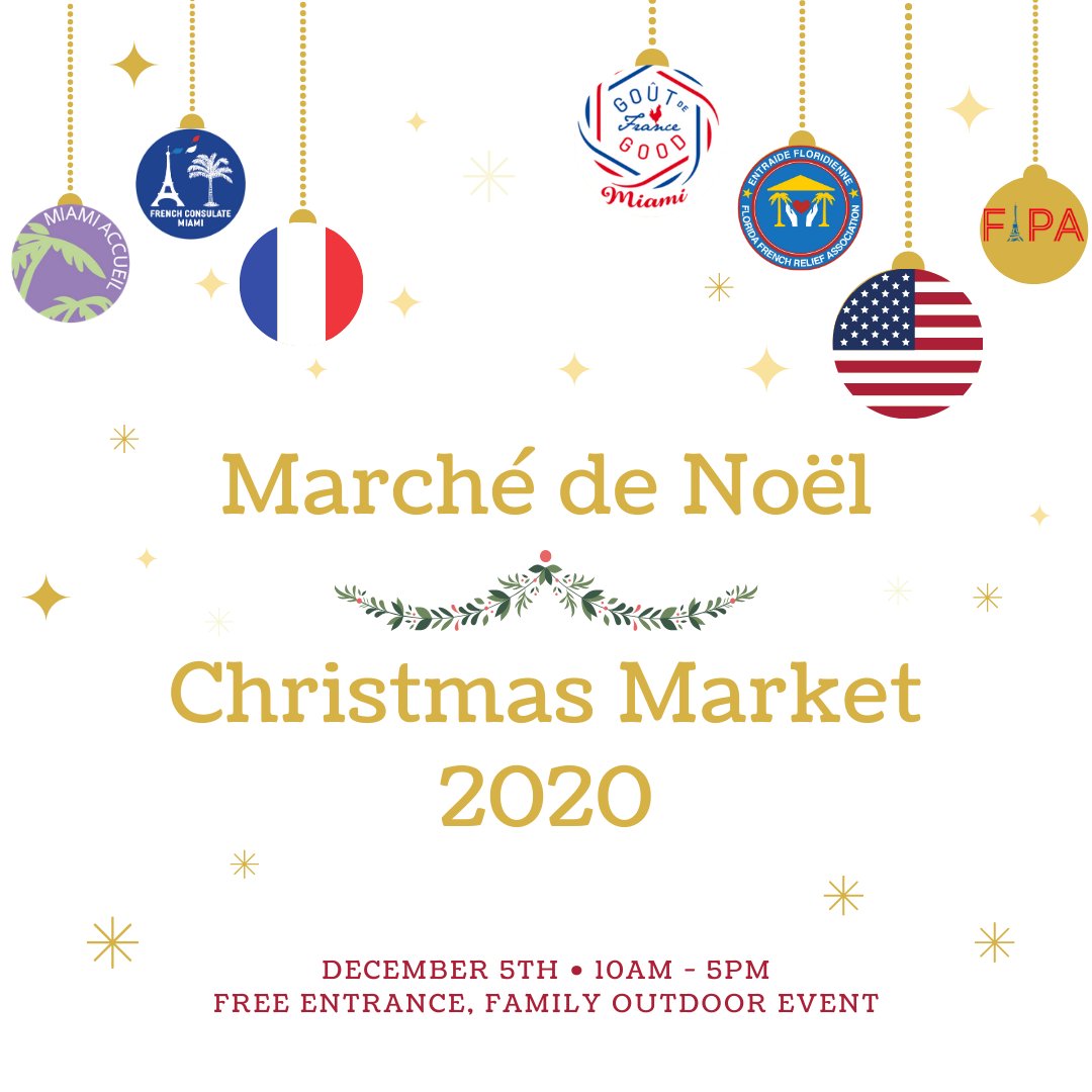 FIPAmiami's tweet photo. Marché de Noël December 5th from 10:00 to 5:00 pm #consulatfrancemiami#miamiacceuil
https://t.co/IWO3APhwJd https://t.co/3GKuDPXs6K