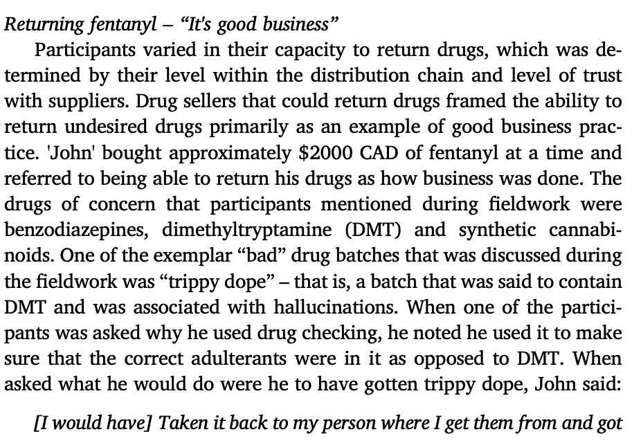On the 1st, there was a degree to which some sellers were able to return drugs to their suppliers. This was often referred to as just, "good business" 18/