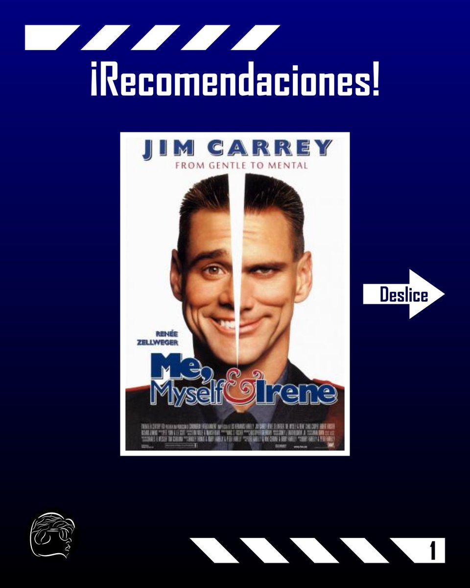RobLeeFontana's tweet photo. 🎬 | Me, Myself &amp; Irene (2000)
🎥 | Dirección: Peter Farrelly y Bobby Farrelly
#JimCarrey #RenéeZellweger #AnthonyAnderson
#MongoBrownlee #JerodMixon #ChrisCooper #MichaelBowman #MeMyselfAndIrene
#RLFontana #Films #comedies
#RoadMovie #standup #Comedy https://t.co/2VLQmrbc2W