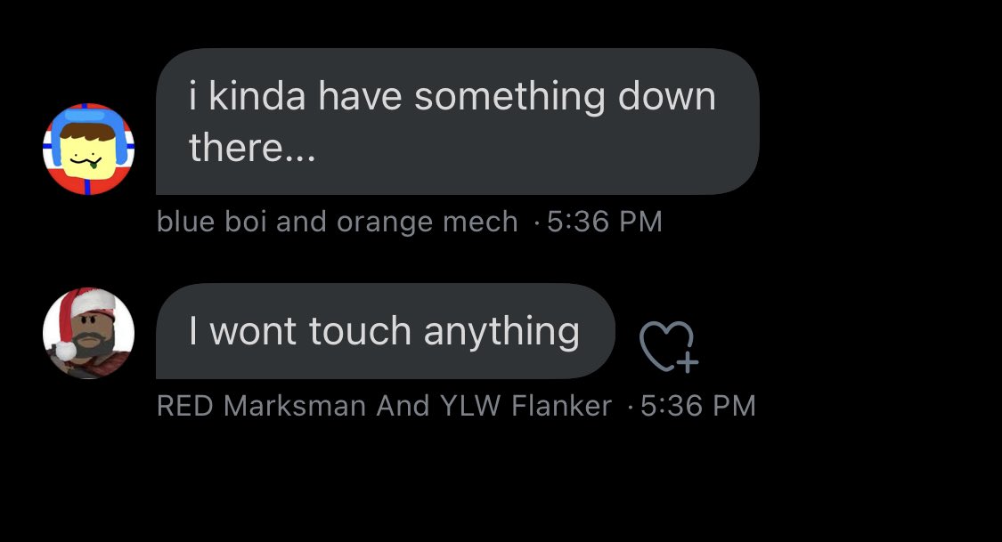 NGngorg's tweet image. Submitted by: me
Edited context; ORNG mech has a bulge and flanker is fighting the urge to touch it