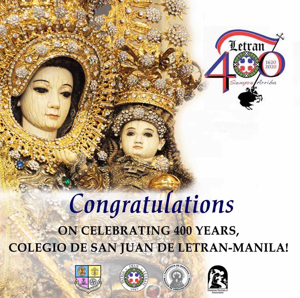 LetranOfficial's tweet photo. Thank you, Letran Manaoag. 

Arriba #ONELETRAN!

#Letran400 https://t.co/4QF7qPDSDm