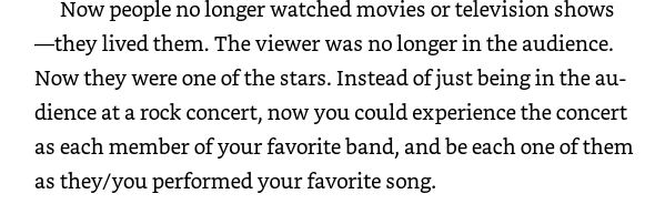 This sounds EXHAUSTING. Sure, it would be rad to do the total immersion thing once in a while, but who wants to be in all the TV shows they like? "Ah, time to relax at the end of the day by BEING IN BETTER CALL SAUL."