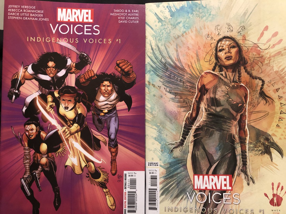 whipodcast's tweet photo. Marvel launched the incredible Indigenous Voices book, focusing on Native American characters in the 616 universe. First up is Echo, Moonstar, and Silver Fox. @marvel #marvel @jeffreyveregge @roanhorsebex @shiningcomic @sgj72 @tabbep #bearl @weshoyot #kylecharles #davidcutler https://t.co/wUtOjwdg1K