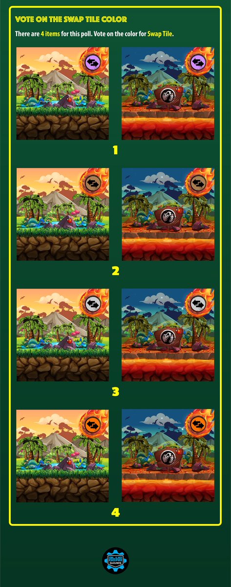 POLL 10.5: LAND TILES: EFFECT INDICATOR COLOR - We need your help to decide on the Color for the Effect Indicators for the Land Tiles! See the images for more details and to help make your decision. Click on "Show this poll" to cast your vote!