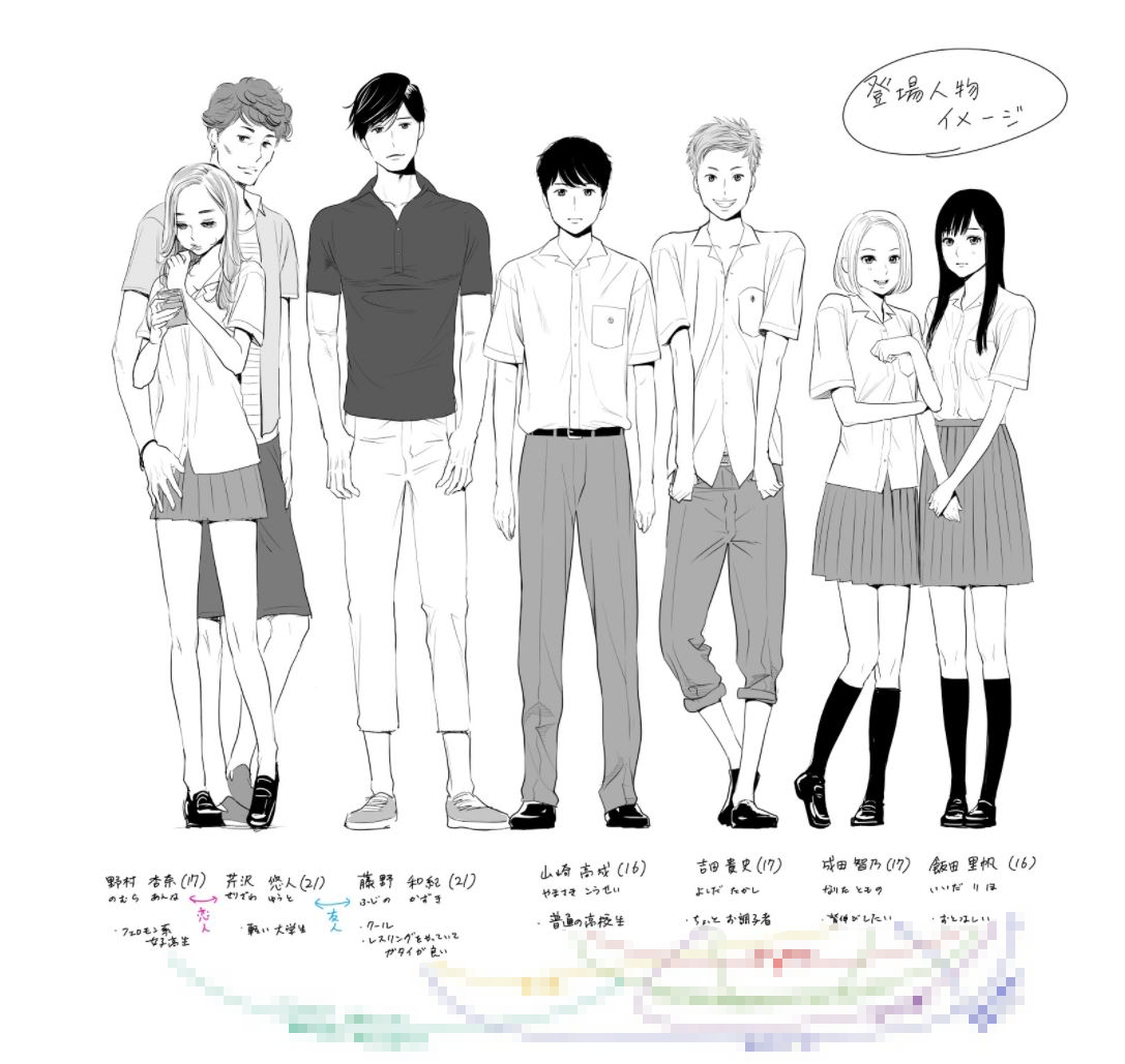 以前ファンティアさんに投稿した「カラミざかり」制作資料・登場人物の全体画です
下部にあった関係性メモは作品に反映されていないものもあったのでモザイクをかけています(^-^;

https://t.co/r3ji5lgt8x 