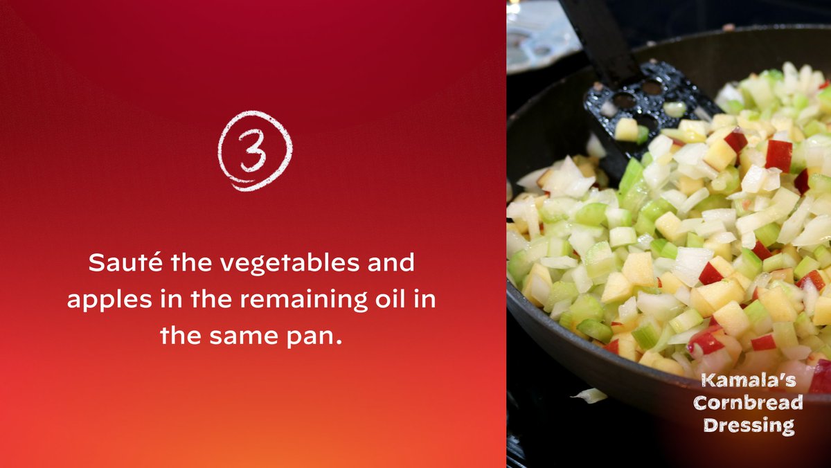 Sauté the vegetables and apples in the remaining oil in the same pan.