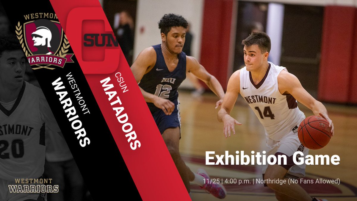 WestmontSports's tweet photo. @WestmontMBB is scheduled to open up its 2020-21 season with an exhibition game @ CSUN tomorrow (11/25) at 4:00 p.m. Watch the game live at: https://t.co/n2ZRGX4Sxk https://t.co/tvHGhcLACq