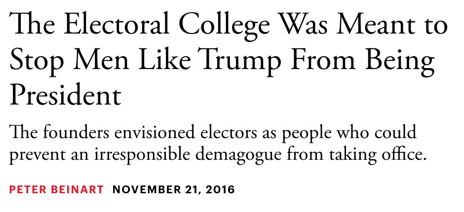 I knew it would be widely denied that prominent liberals floated an Electoral College coup in 2016, which is why I contemporaneously saved a bunch of examples