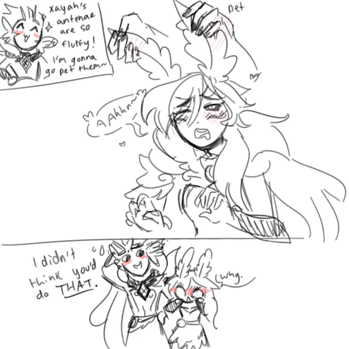 I was informed that male butterflies rub their wings against a female butterfly's antenae in order to get them to mate(?) and I,,, I'm sorry for this cursed content but it's too good not to share #Xayah #Rakan #Elderwood 